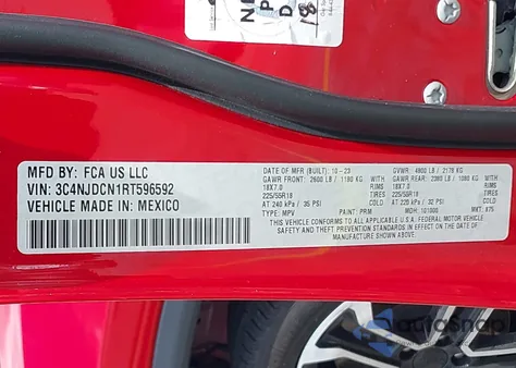 2024 Jeep Compass Limited 4X4 from USA, damaged, VIN 3C4NJDCN1RT596592